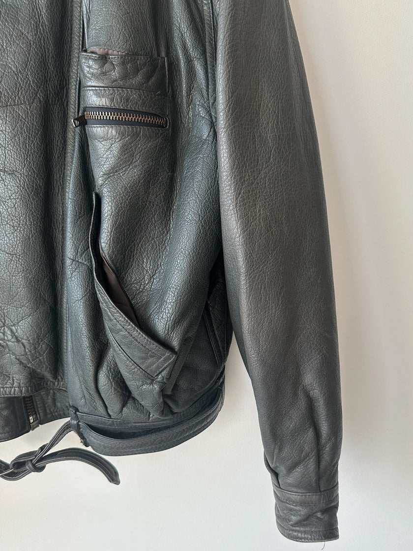 LES MILLÉSIMES DE MARITHÉ & FRANÇOIS GIRBAUD - early 1990s LEATHER BOMBER JACKET
