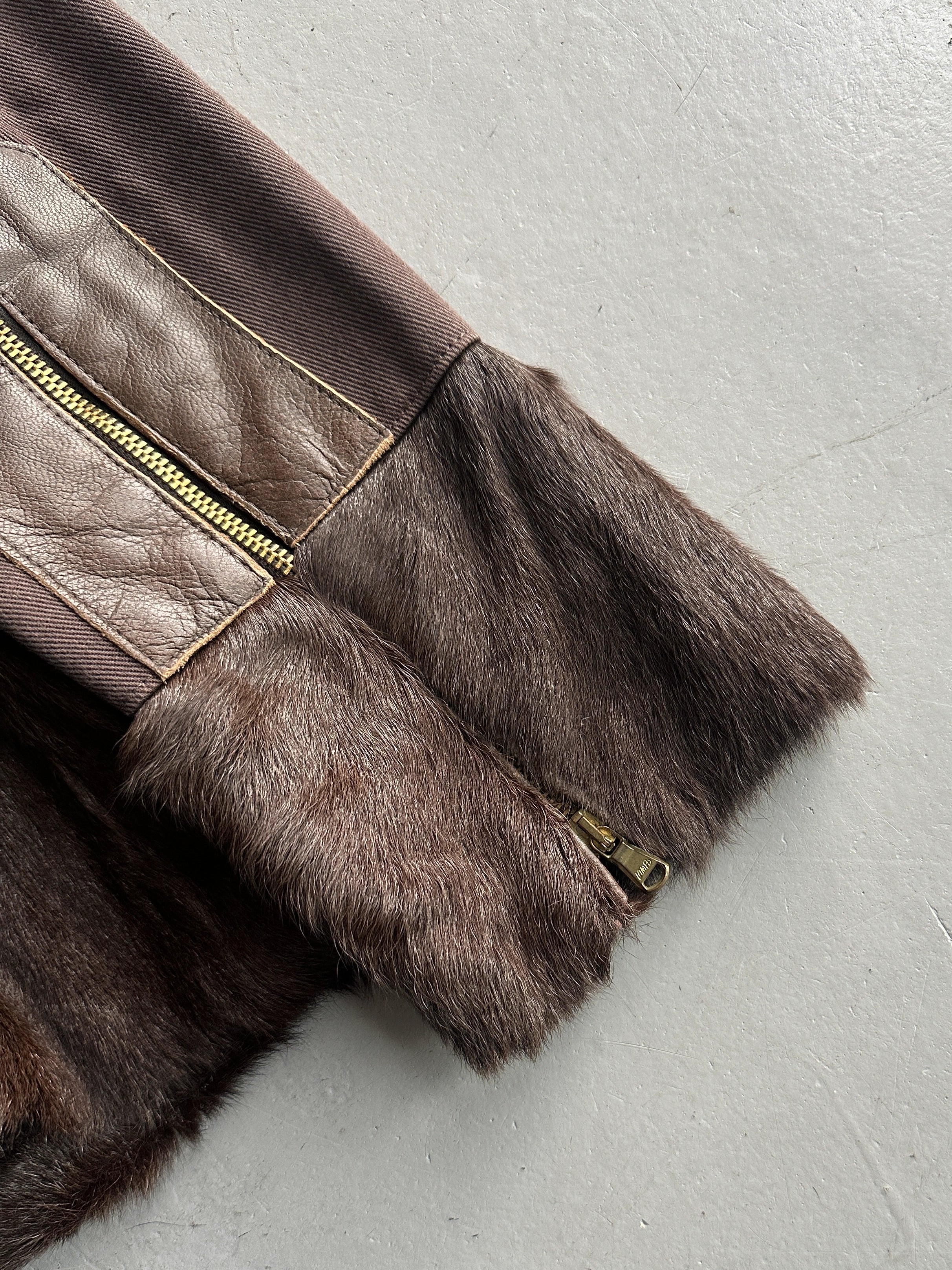 ICEBERG - early 2000s BELTED JACKET WITH FUR COLLAR AND CUFFS