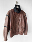 ICEBERG - 1980s LEATHER BOMBER JACKET WITH SHEARLING COLLAR