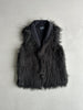 ARMANI JEANS - 2000s FAUX FUR OPEN GILET