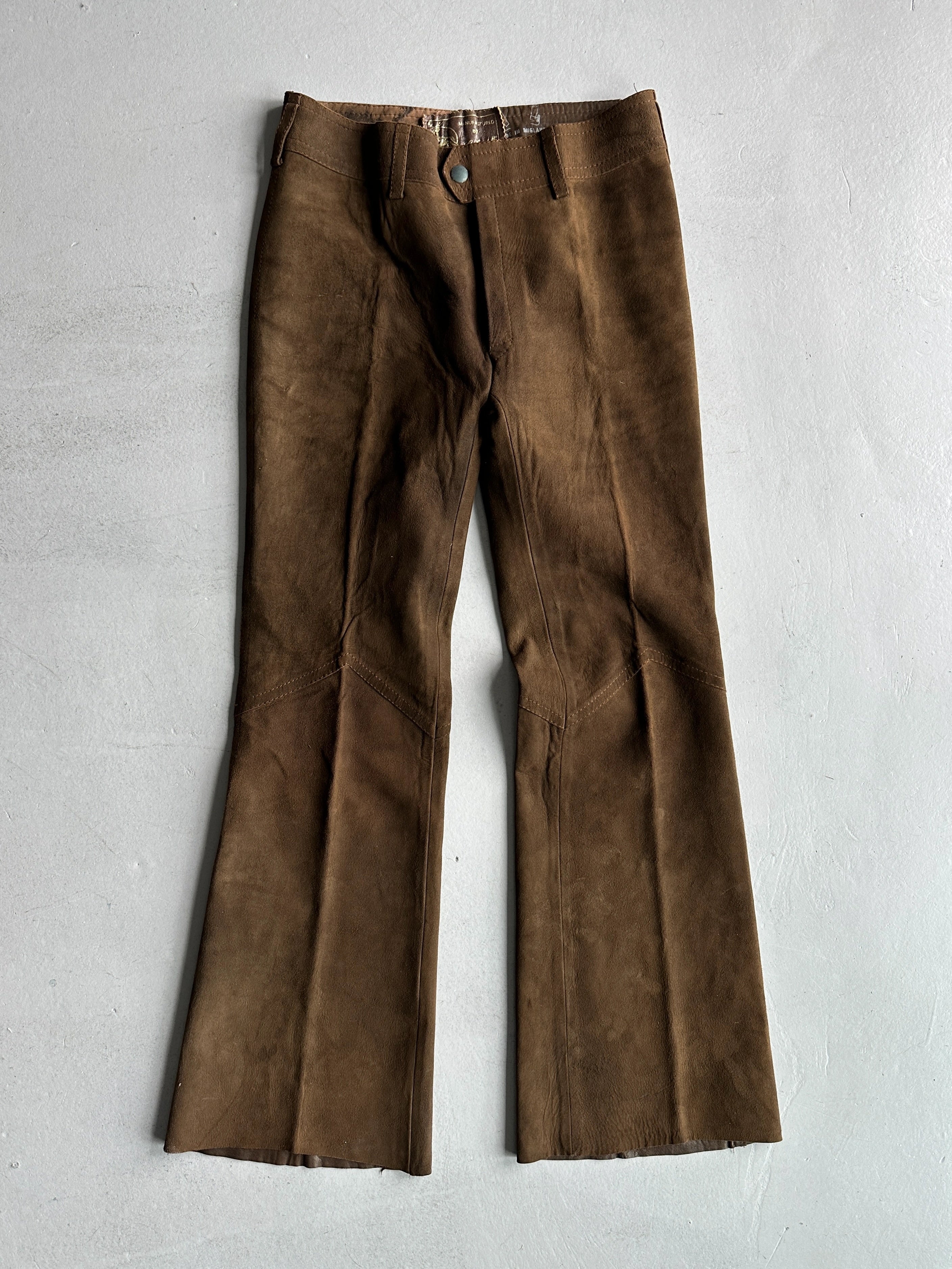 2000s FLARED LEG SUEDE TROUSERS