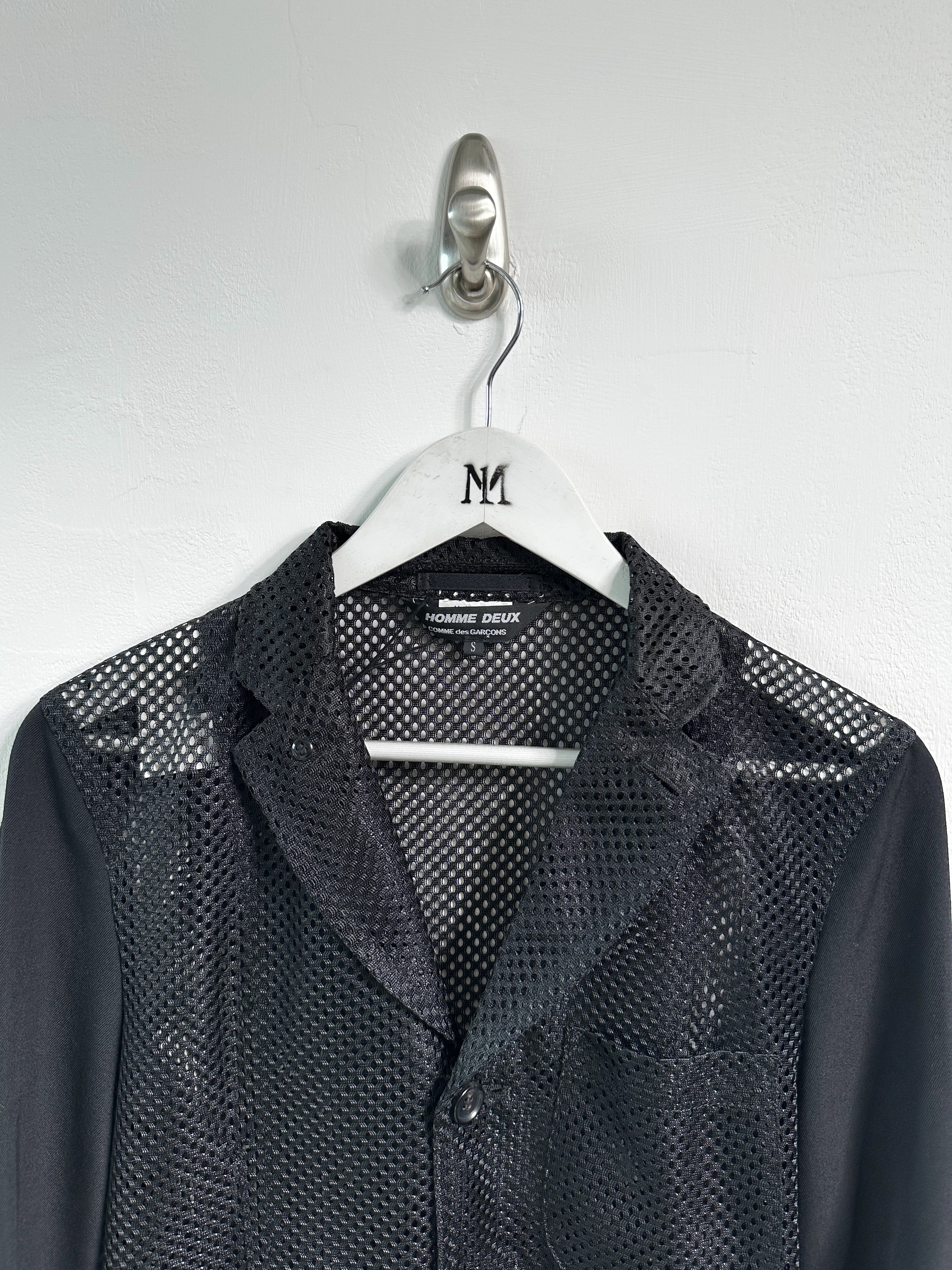 COMME DES GARÇONS - S/S 2025 PERFORATED MESH JACKET WITH CONSTRASTING SLEEVE