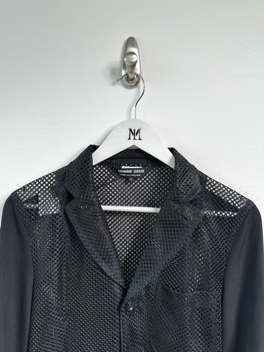 COMME DES GARÇONS - S/S 2025 PERFORATED MESH JACKET WITH CONSTRASTING SLEEVE