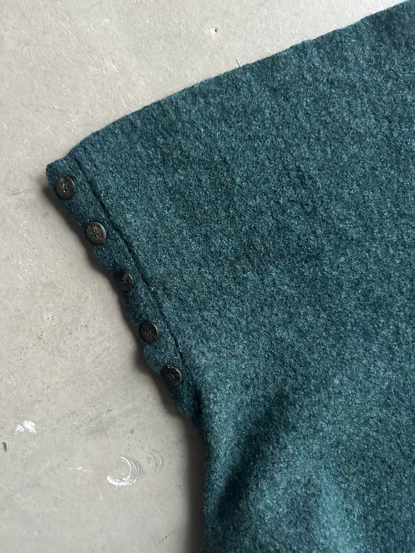 YOHJI YAMAMOTO Y'S FOR LIVING - 1990s BUTTONED NECK COLLAR FLARED JUMPER