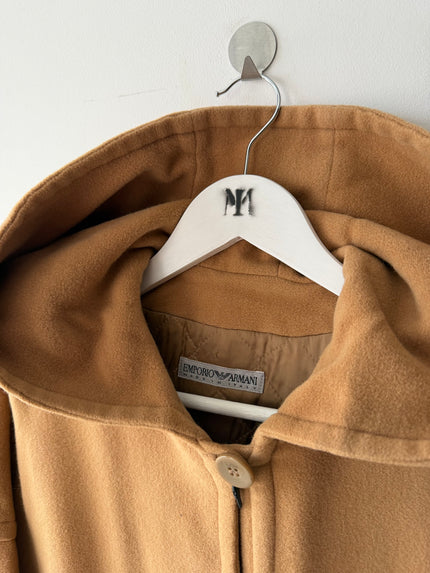 EMPORIO ARMANI - 1980s HOODED LONG CAPE COAT
