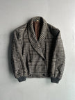 VALENTINO - 1980s BOXY FIT SHAWL COLLAR DOUBLE BREASTED PLAID JACKET