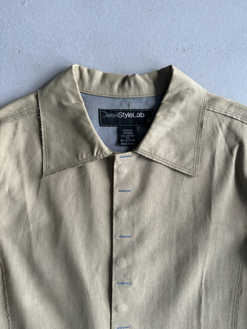 DIESEL - 1990s DECONSTRUCTED COAT WITH RAW EDGES