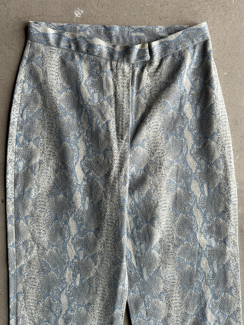 1990s SNAKE PRINT HIGH WAIST STRAIGHT FIT TROUSERS