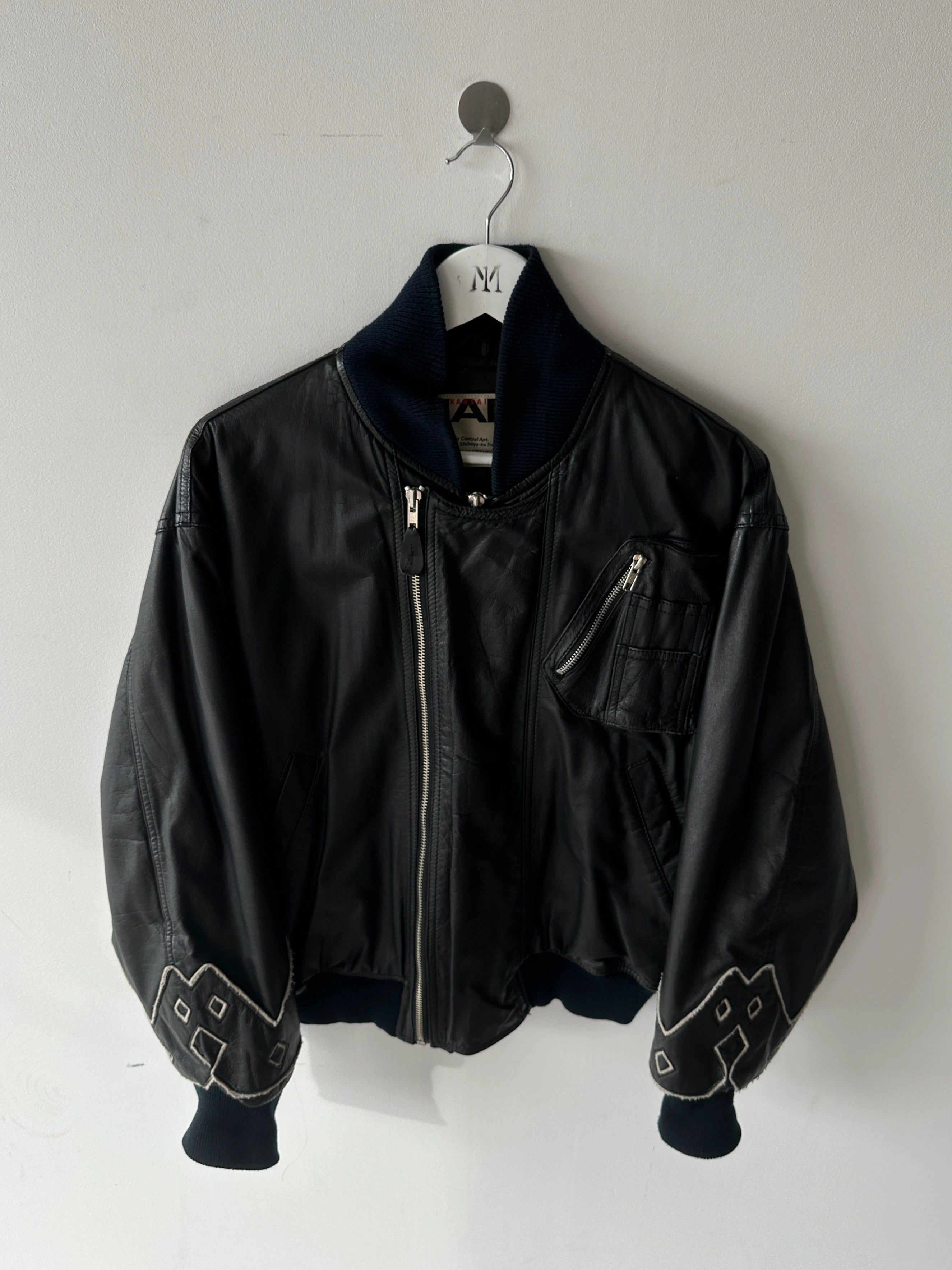 KANSAI YAMAMOTO - 1990s LEATHER BOMBER JACKET