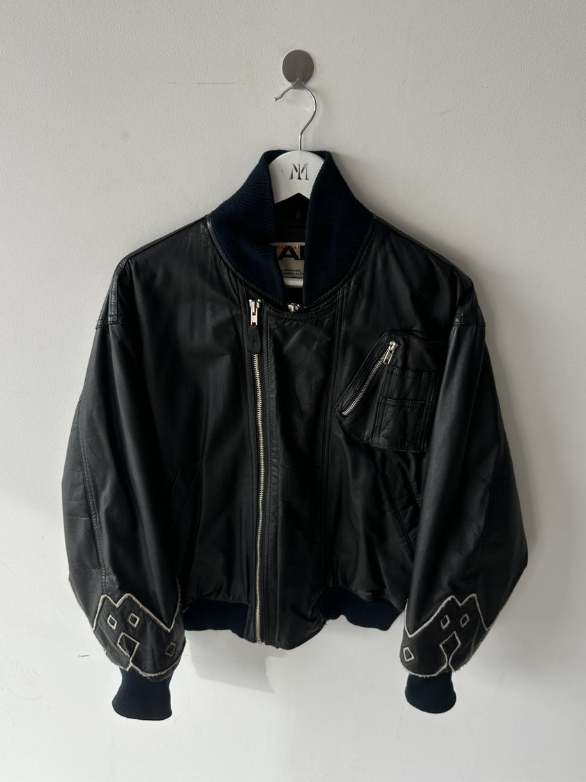 KANSAI YAMAMOTO - 1990s LEATHER BOMBER JACKET
