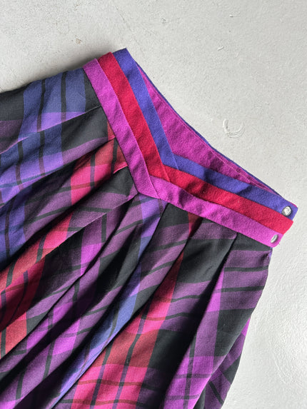 BYBLOS - 1990s CHECK PRINT PLEATED SKIRT