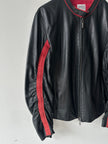 ARMANI COLLEZIONI - 1990s BIKER LEATHER JACKET WITH CURVED SLEEVE