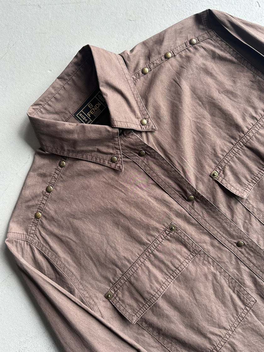 FENDI - 1990s LONG SLEEVE SHIRT WITH POCKETS AT CHEST