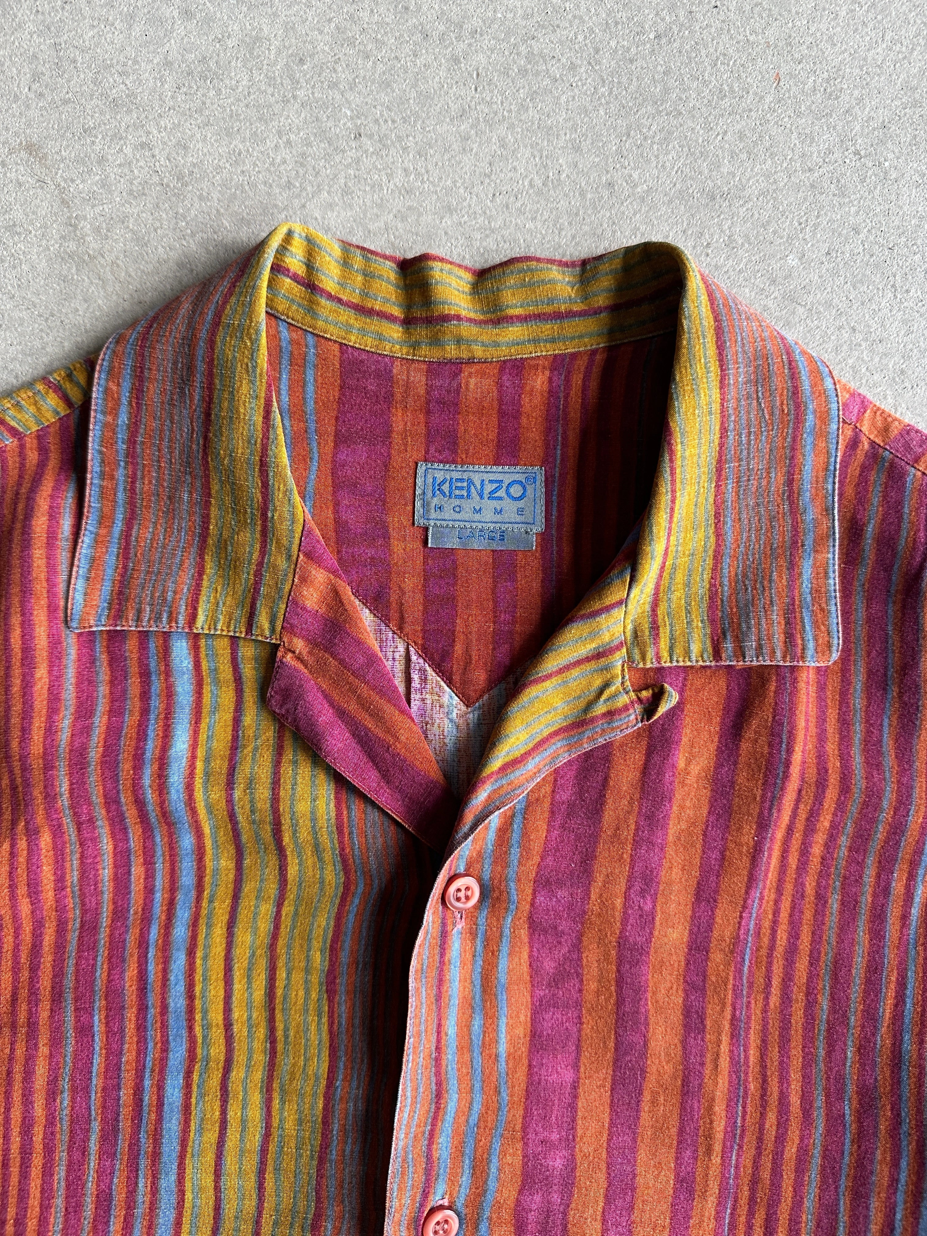 KENZO - 1980s MUTLICOLOR STRIPED SHIRT