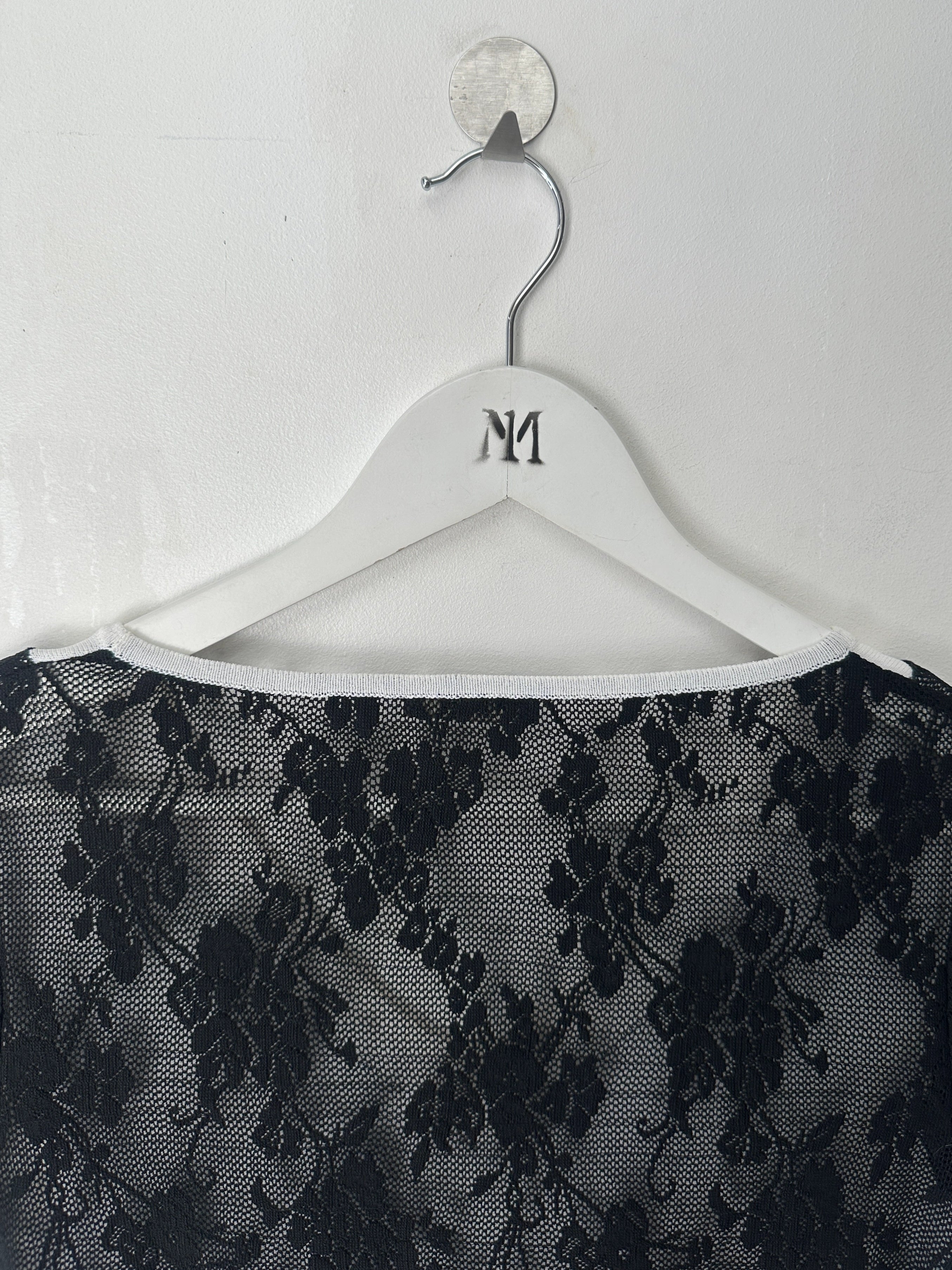 ITALIAN LABEL - 1990s LAYERED FRONT LACE T-SHIRT