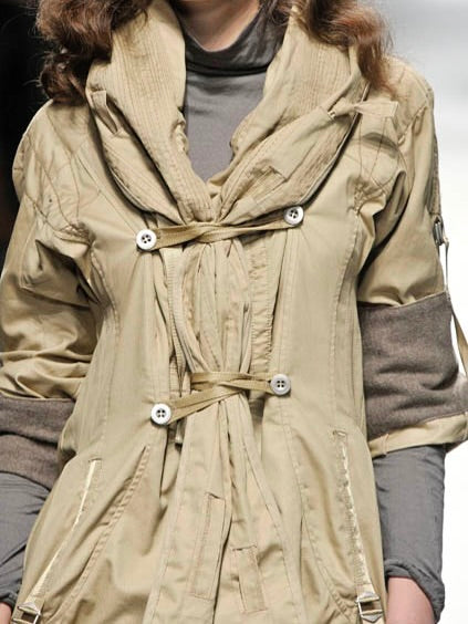 MARITHÉ + FRANÇOIS GIRBAUD - F/W 2008 RUCHED FRONT ADJUSTABLE WOOL JACKET