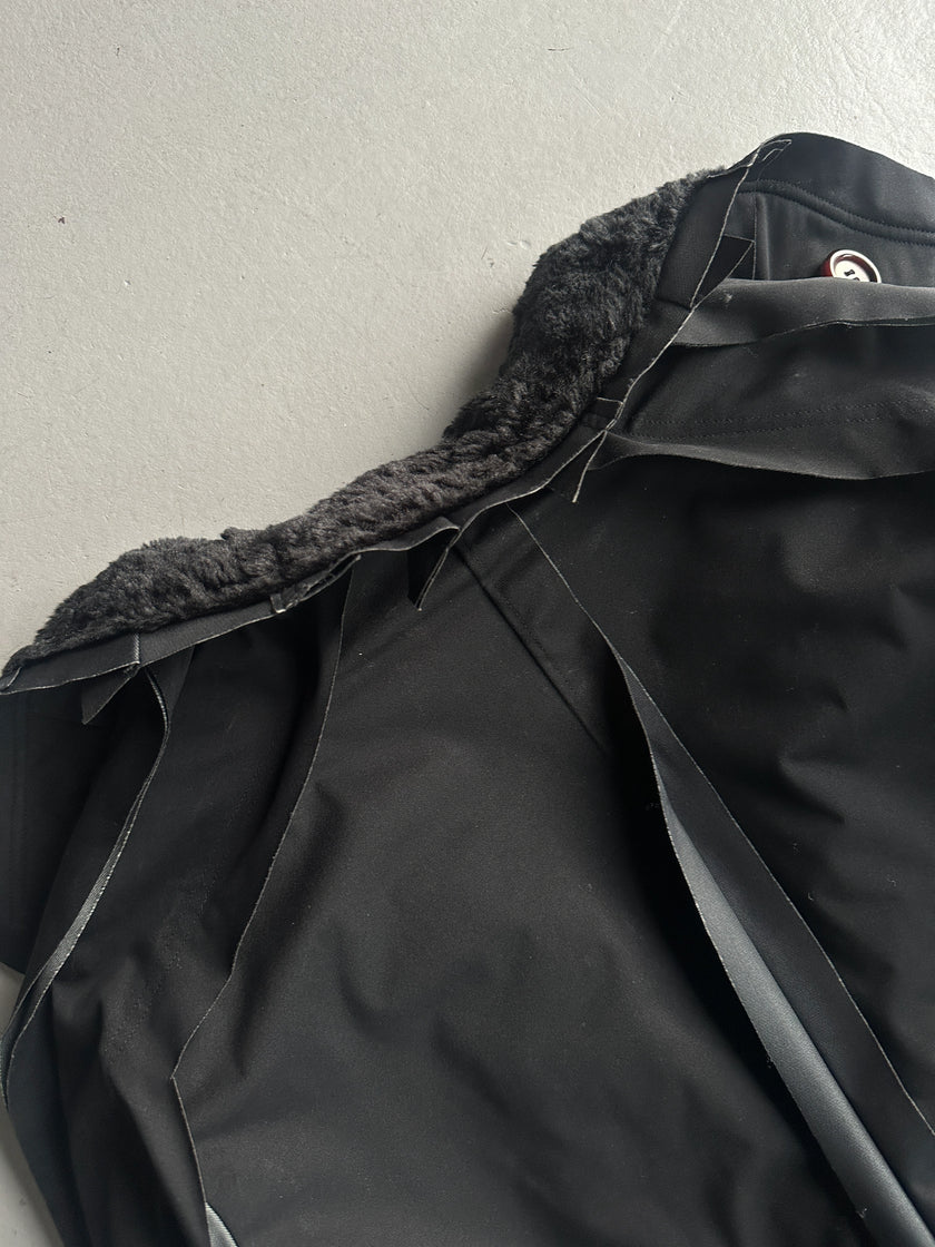 ARRSTON VOLAJU BY KOHSHIN SATOH - 1990s LONG TECHNICAL JACKET WITH FAUX FUR TRIM