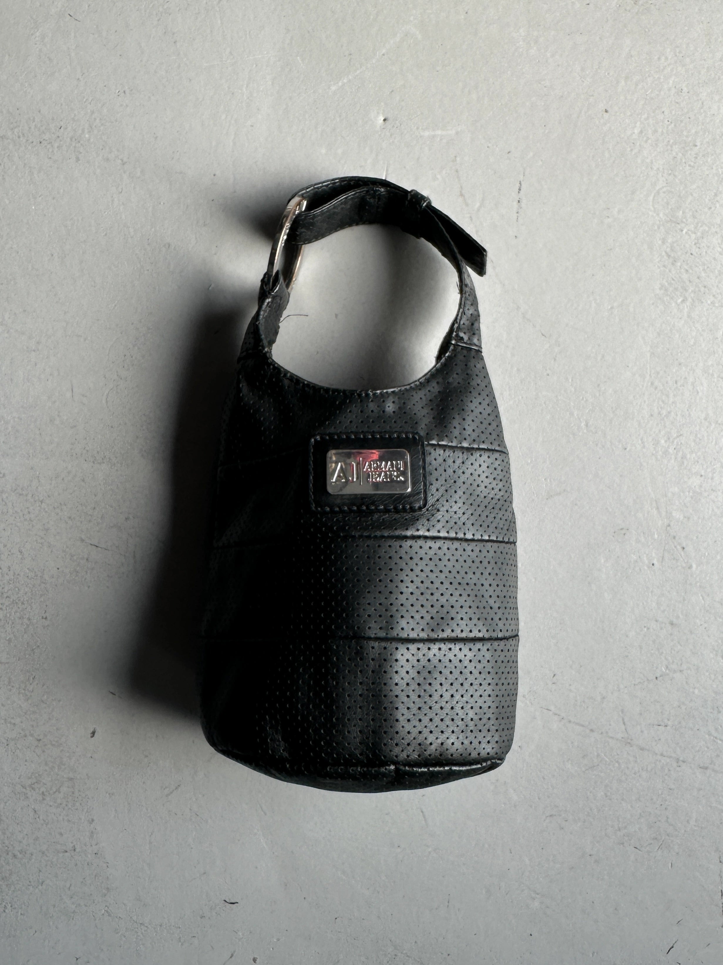 ARMANI JEANS - 2000s PERFORATED LEATHER BUCKET BAG