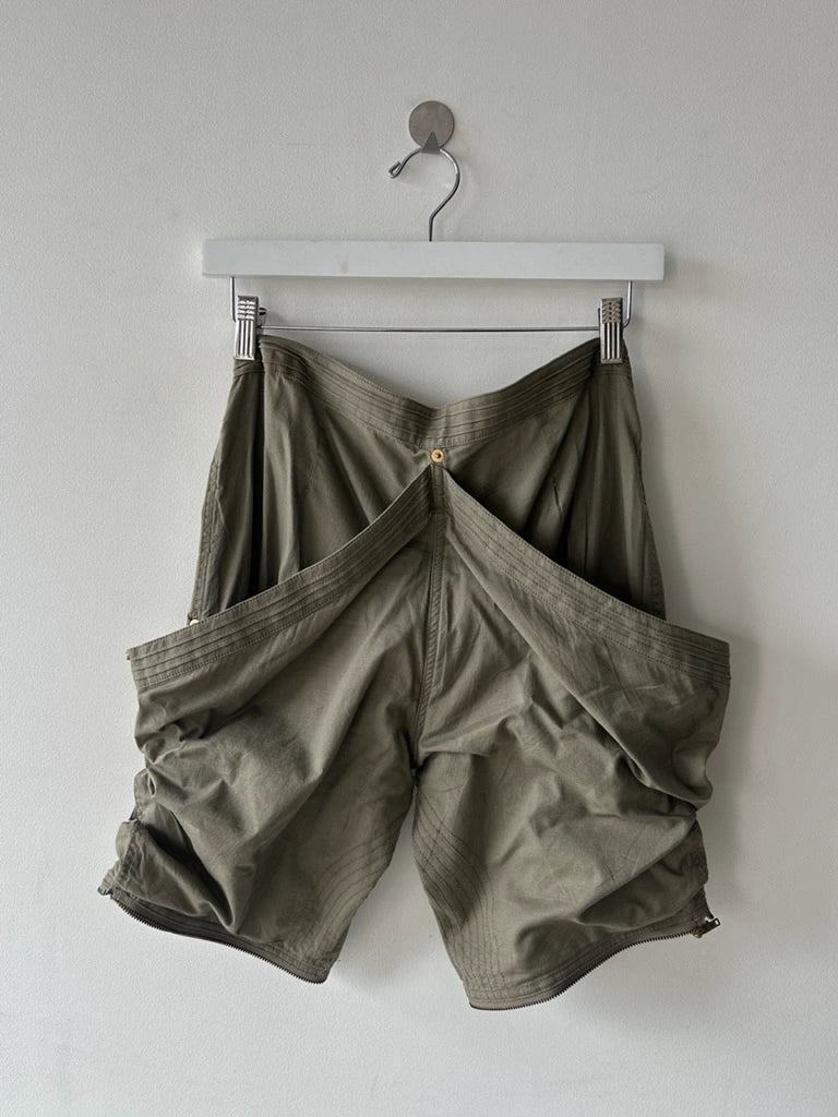 GAETANO NAVARRA - S/S 2004 2 IN 1 TROUSERS SHORTS WITH ZIP DETAILS