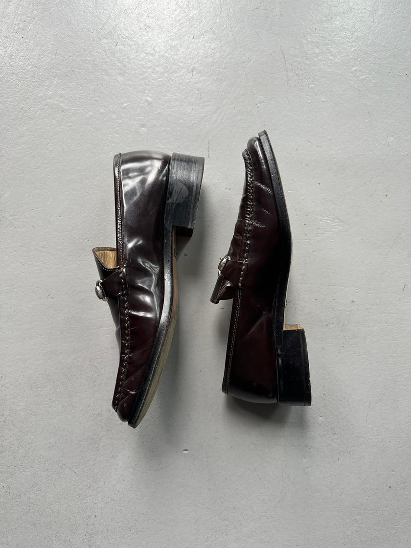 GUCCI - 1980s SQUARE TOE HORSEBIT LOAFERS