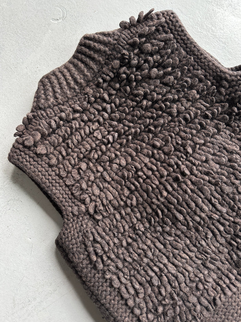 SONIA RYKIEL - 2000s OPEN FRONT CHUNKY KNIT VEST