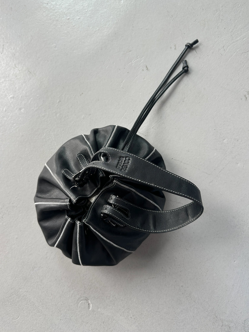 ENRICO COVERI - 1990s LEATHER BUCKET BAG