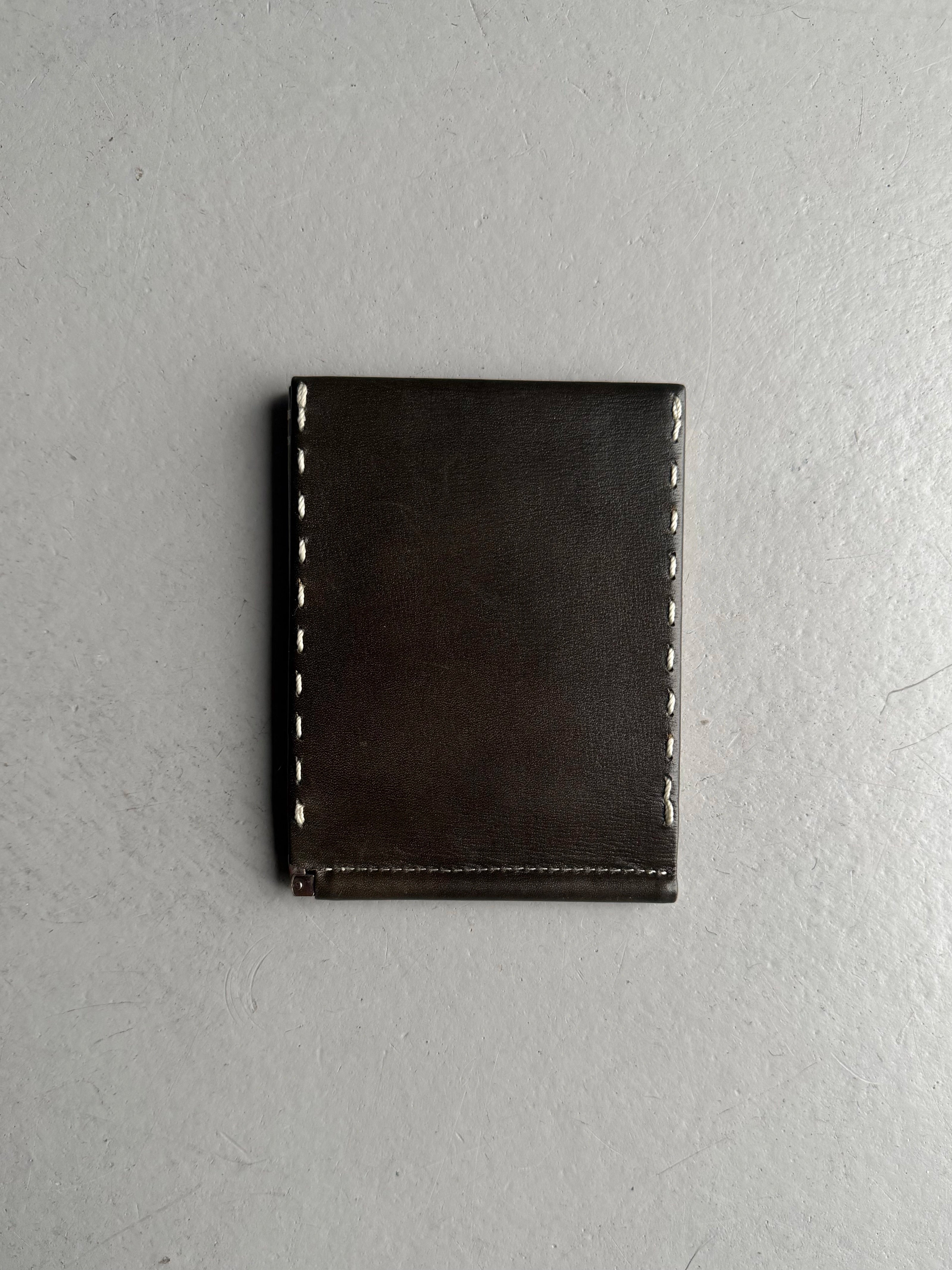 KATHARINE HAMNETT - 1990s LEATHER WALLET WITH STITCHING DETAILS