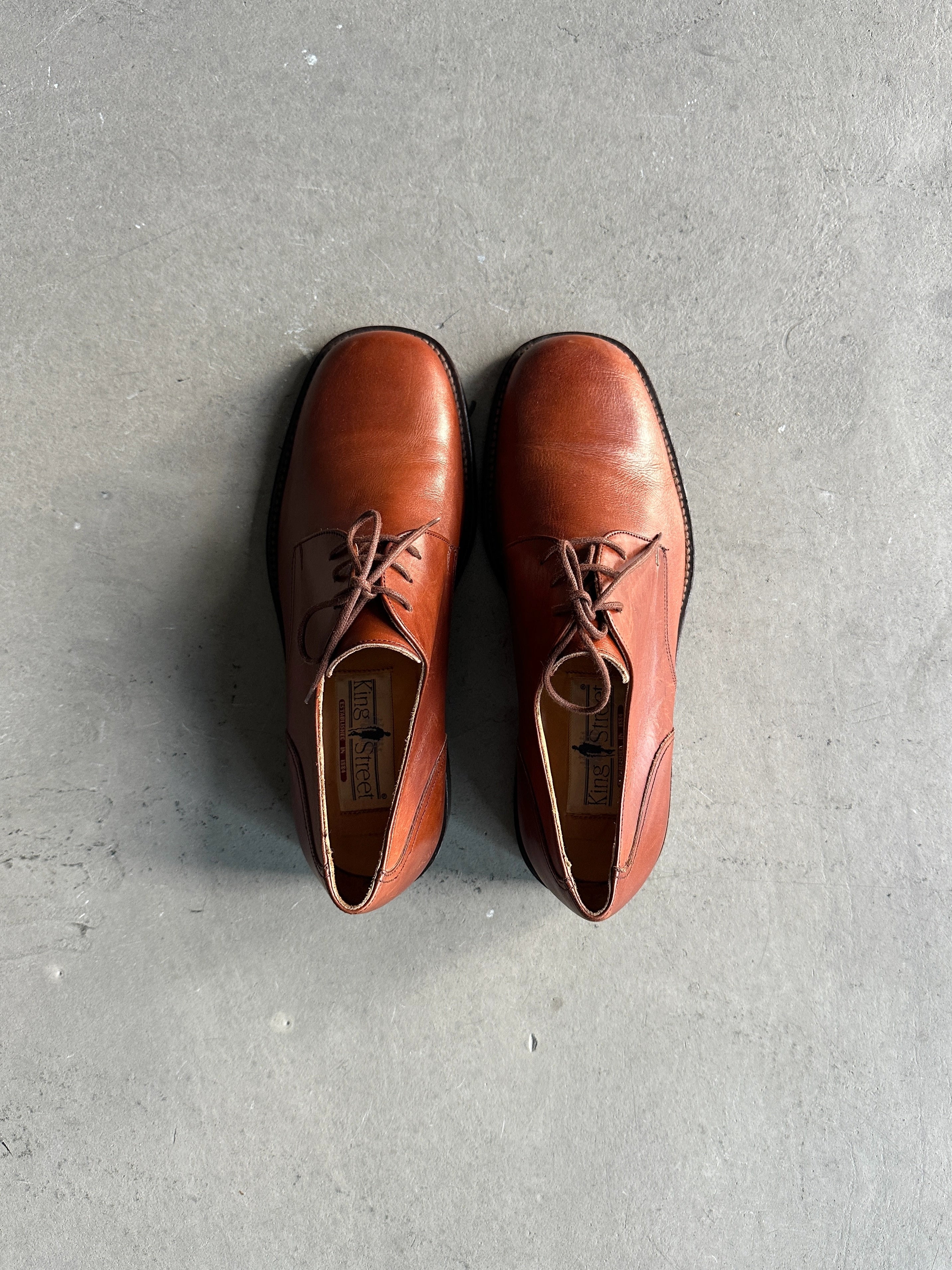 1990s SQUARE TOE LEATHER DERBY SHOES