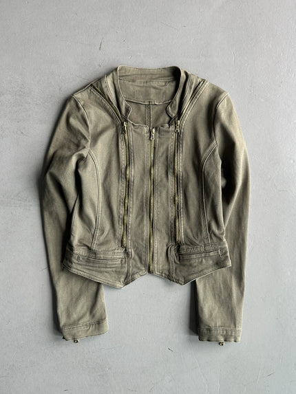 1990s TRIPLE ZIP FRONT CROP FIT JACKET