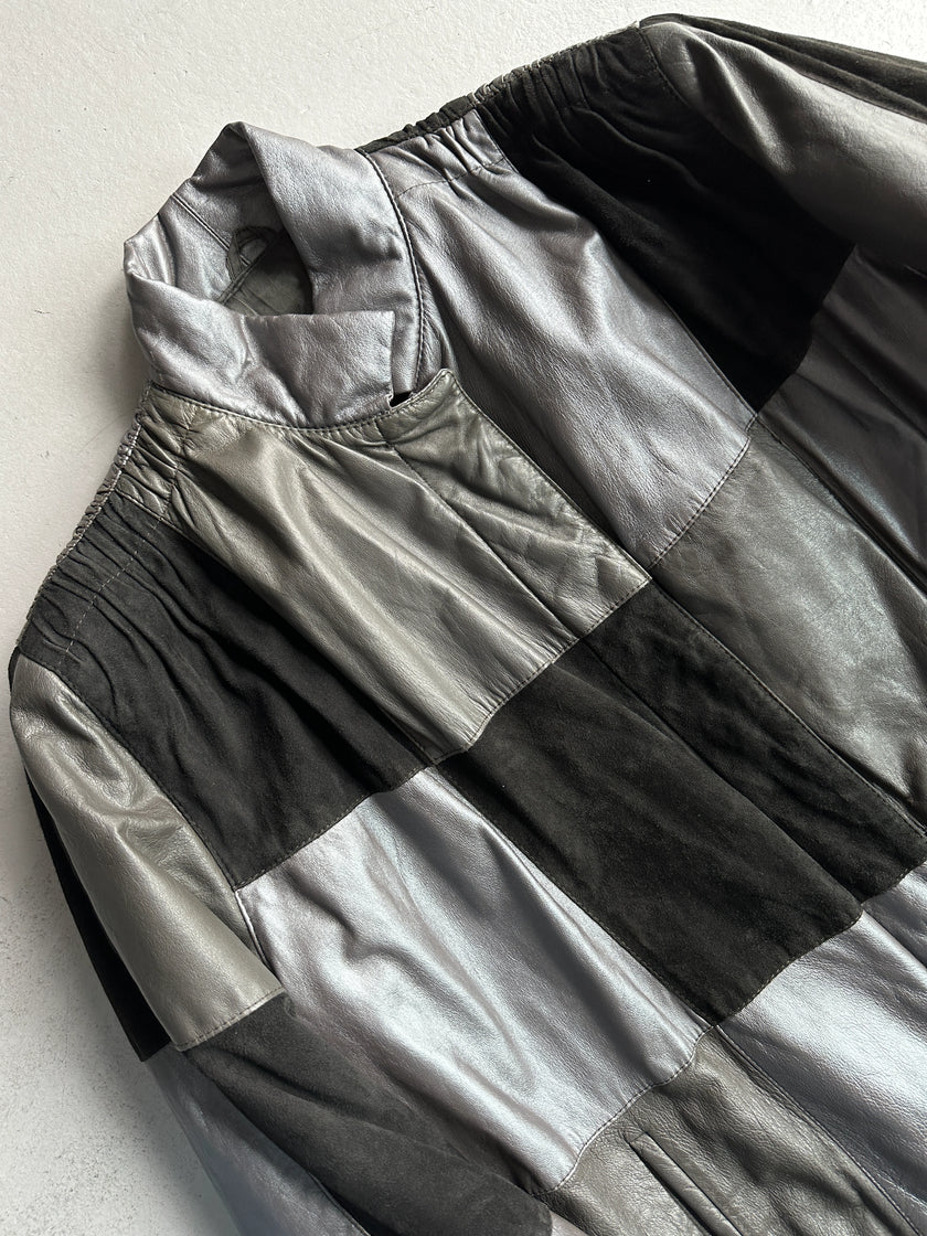 LA MATTA - 1980s PATCHWORK LEATHER AND SUEDE JACKET