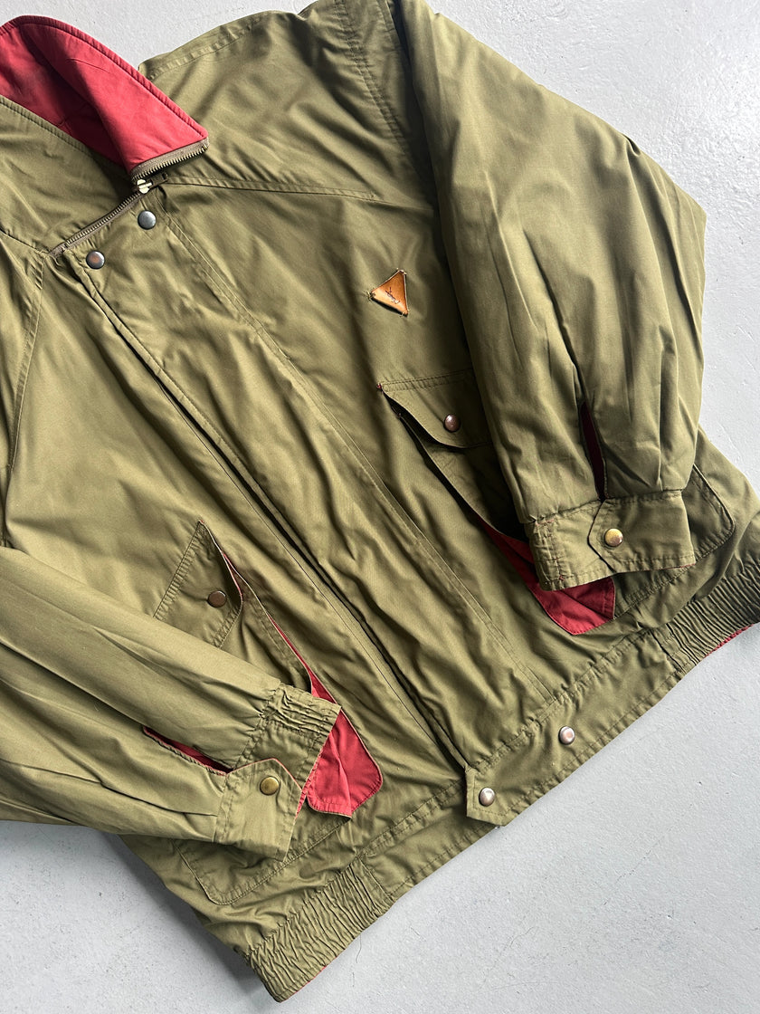 YVES SAINT LAURENT - 1980s 2 IN 1 REVERSIBLE BOMBER JACKET WITH ZIP AT COLLAR