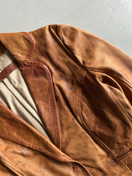 1990s DISTRESSED LEATHER BLAZER