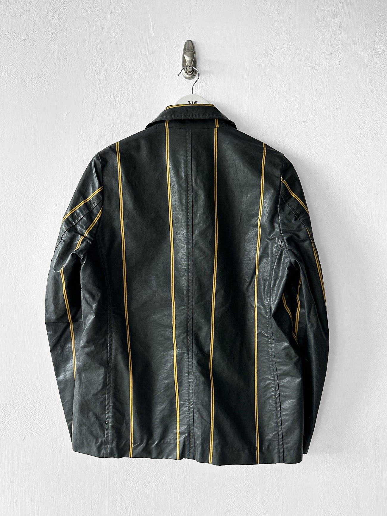 JAPANESE LABEL - 1990s COATED COTTON STRIPED BLAZER