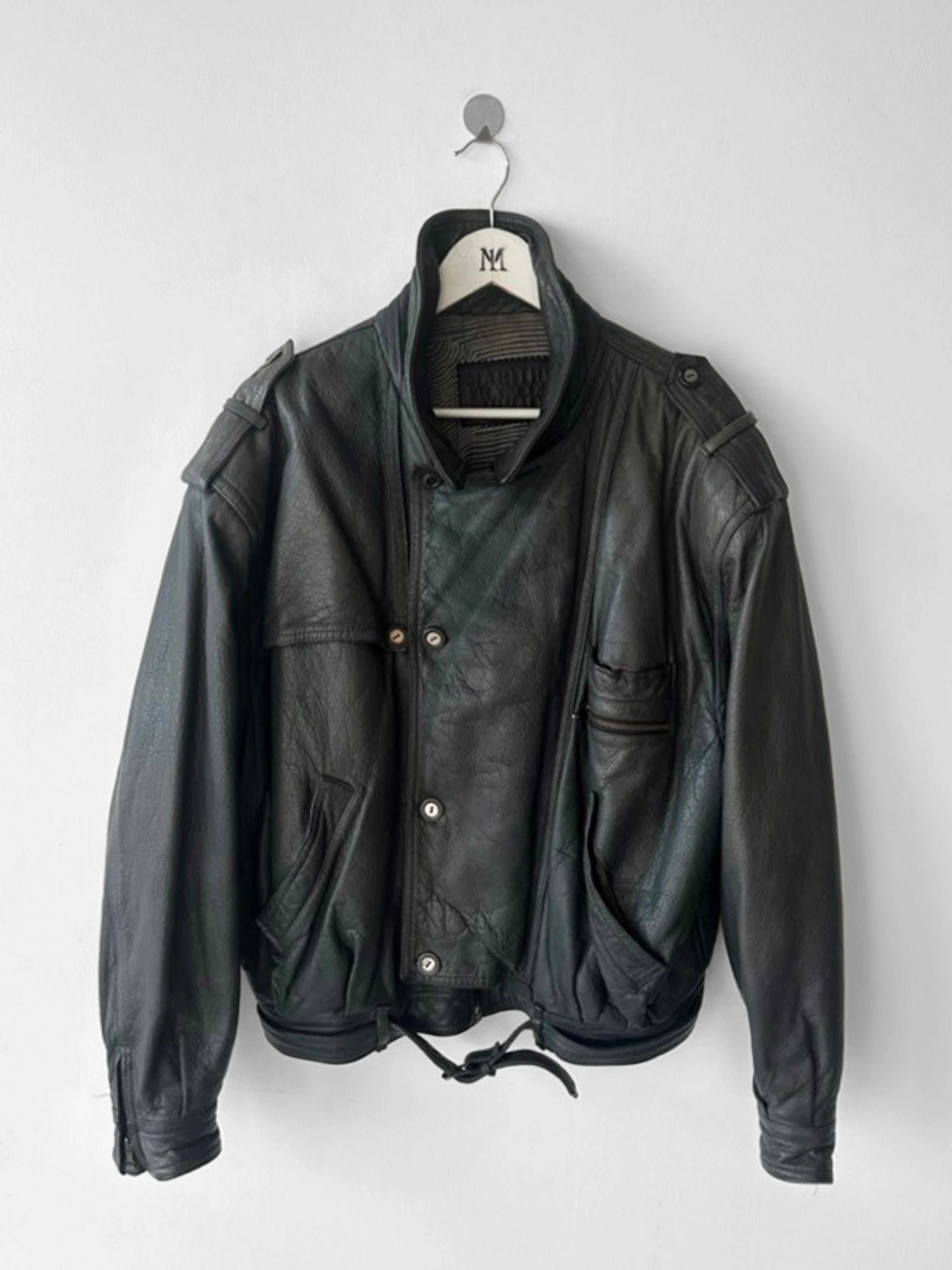 LES MILLÉSIMES DE MARITHÉ & FRANÇOIS GIRBAUD - early 1990s LEATHER BOMBER JACKET