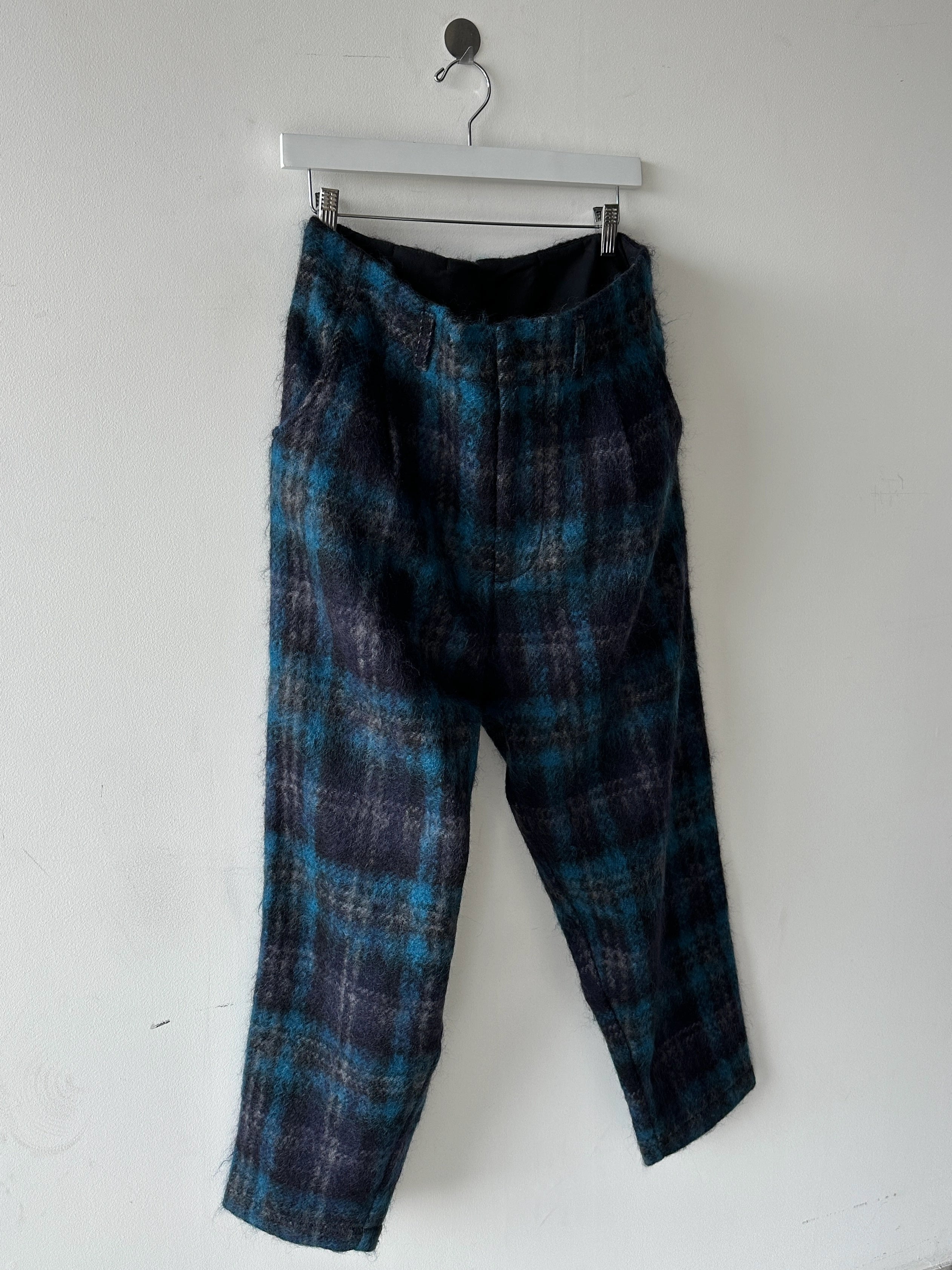 NICHOLAS DALEY - F/W 2021 CHECKED WOOL FRONT PLEATS TROUSERS