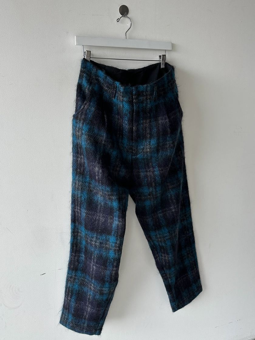 NICHOLAS DALEY - F/W 2021 CHECKED WOOL FRONT PLEATS TROUSERS