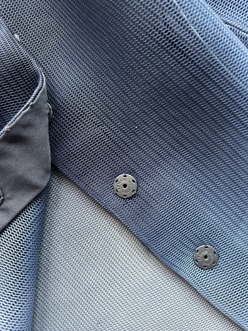 ARMANI COLLEZIONI - S/S 2015 GRADIENT BLUE STRUCTURED MESH JACKET