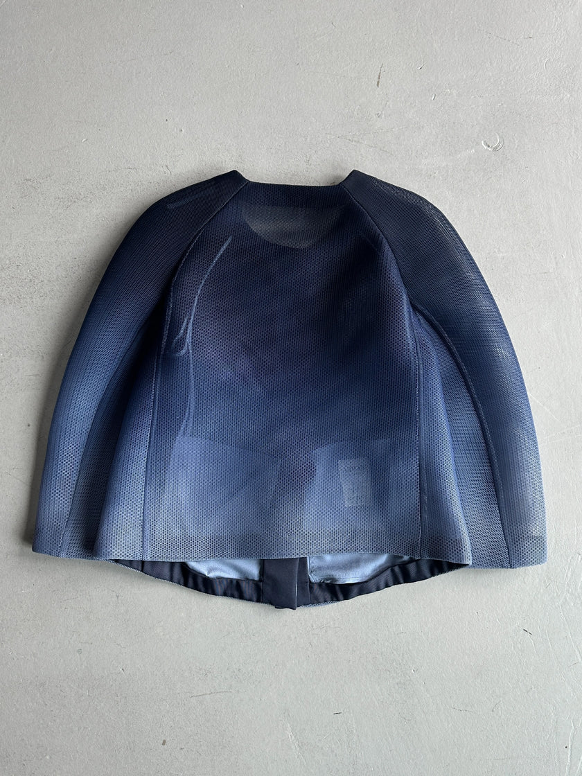 ARMANI COLLEZIONI - S/S 2015 GRADIENT BLUE STRUCTURED MESH JACKET
