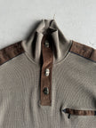 1990s KNIT PULLOVER WITH SUEDE DETAILS