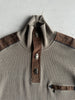 1990s KNIT PULLOVER WITH SUEDE DETAILS
