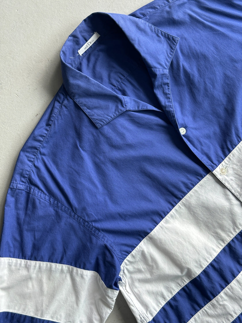 ISSEY MIYAKE DUETRIO - 1980s COLOUR BLOCK HALF SHIRT SLEEVE