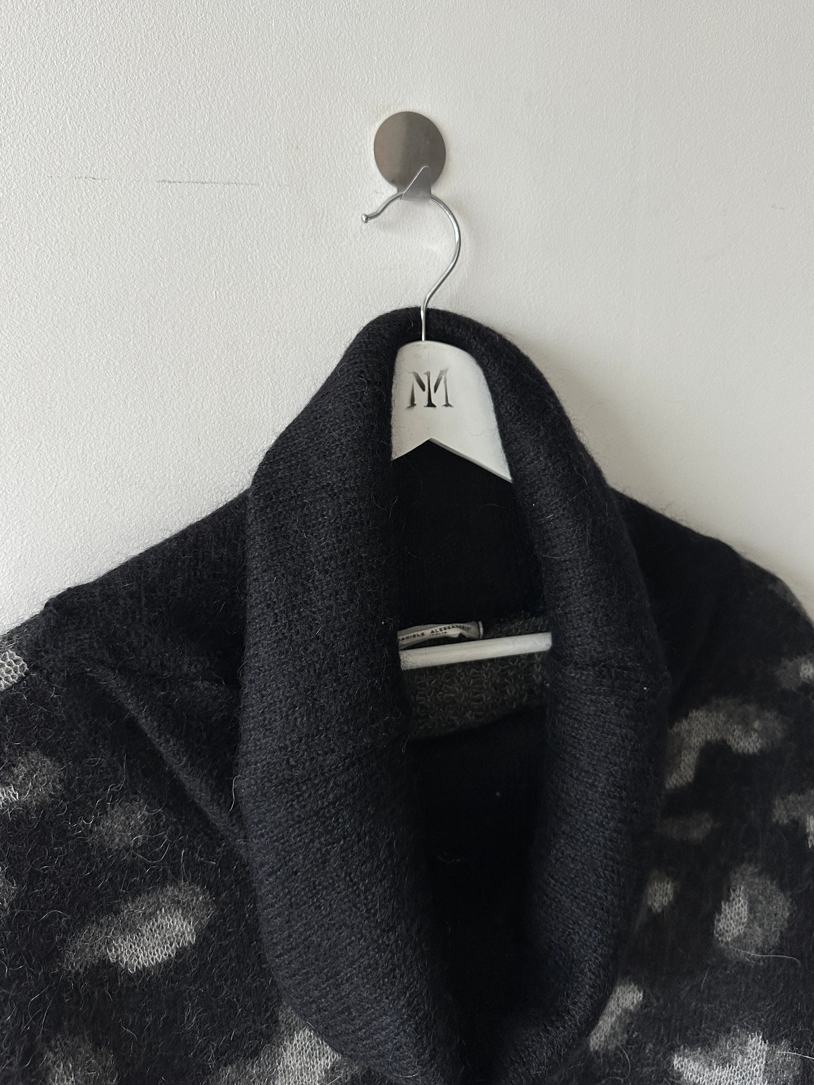 DANIELE ALESSANDRINI - 2000s FUZZY KNIT LONG VEST TOP