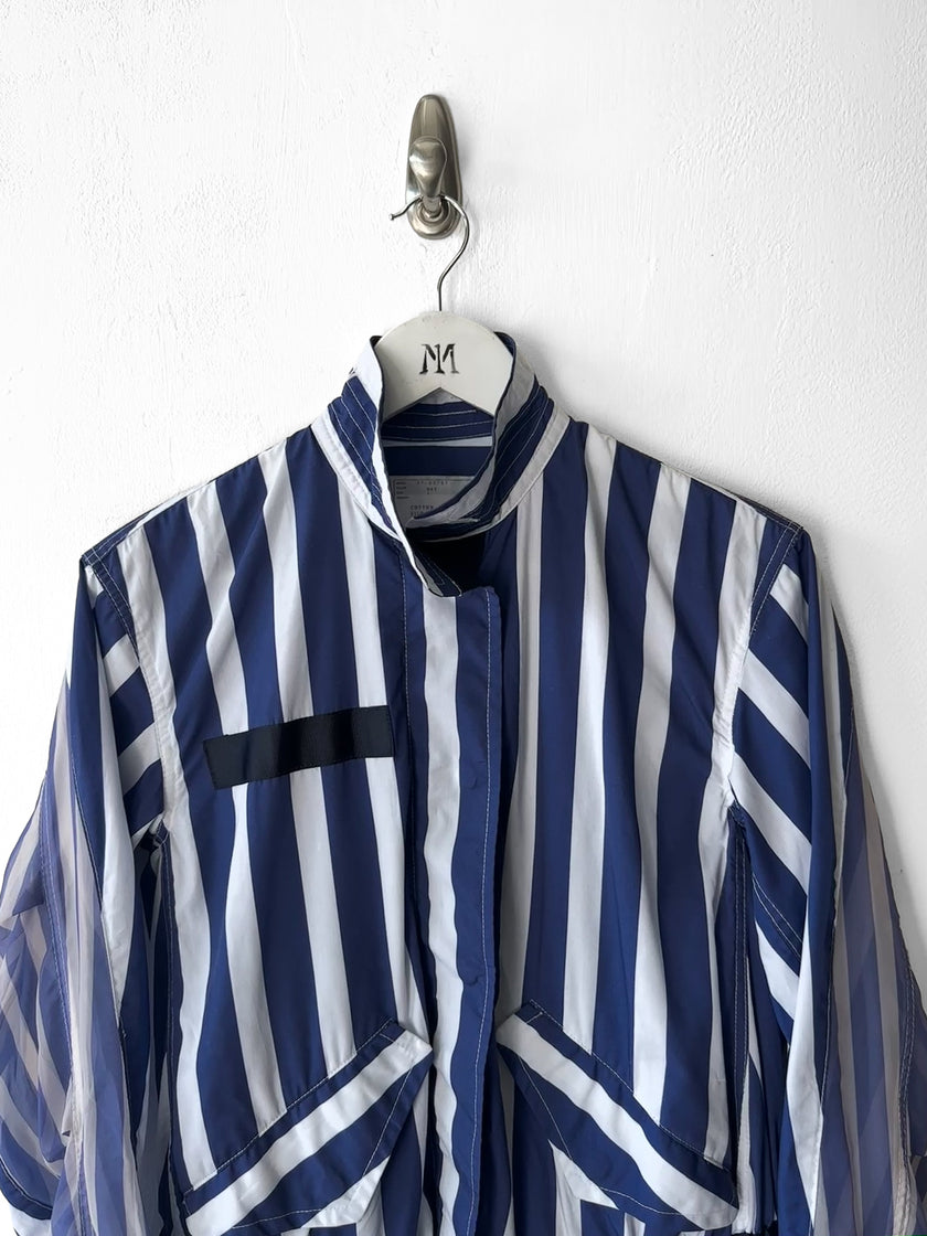 SACAI - F/W 2017 STRIPED JACKET WITH ASYMMETRICAL LAYERED HEM