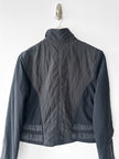 NO LABEL early 2000s CROP FIT JACKET WITH OFF THE CENTRE ZIP AND BUCKLE DETAIL AT WAIST