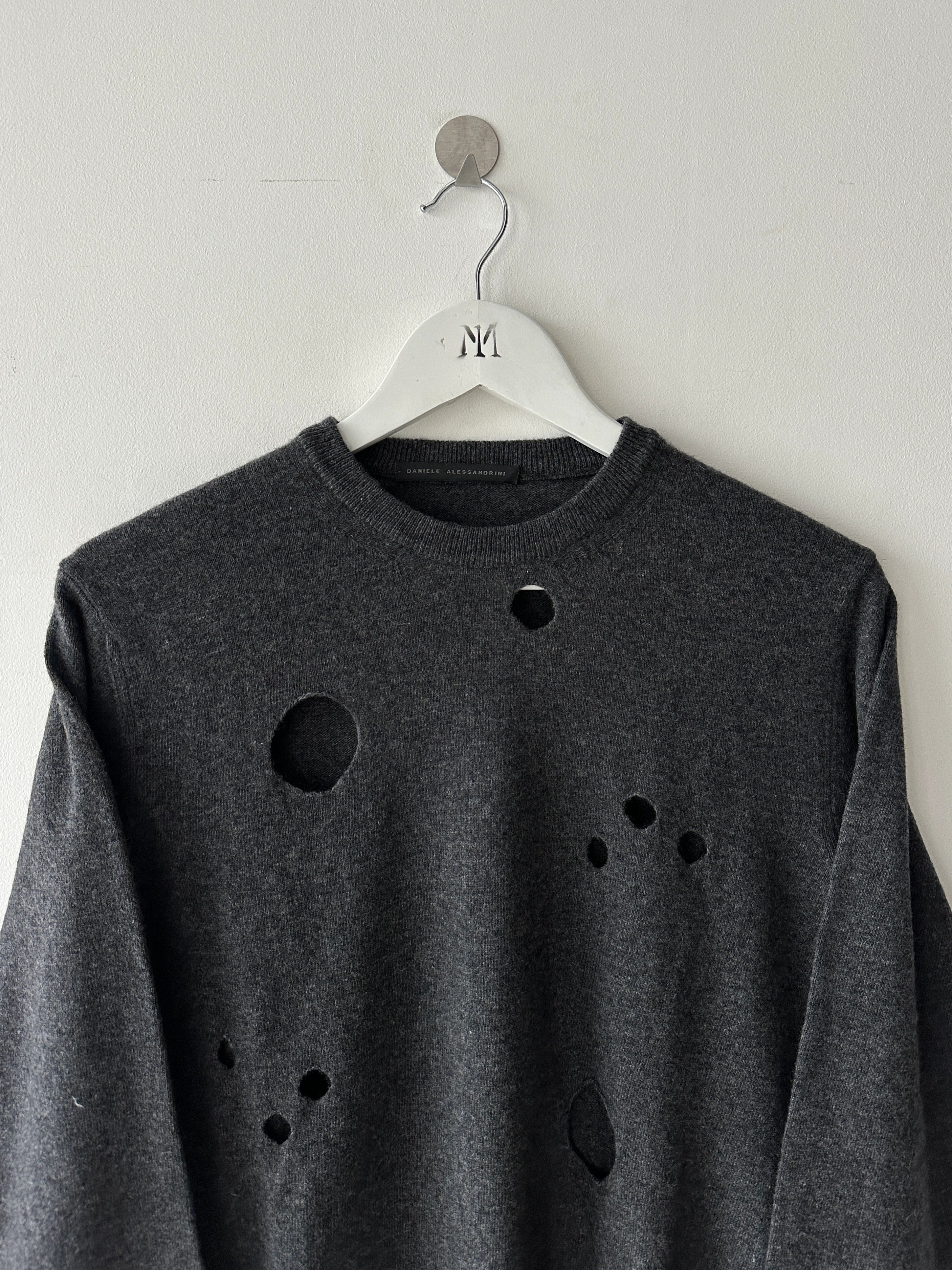 DANIELE ALESSANDRINI - 2000s CREWNECK JUMPER WITH CUT OUTS FRONT
