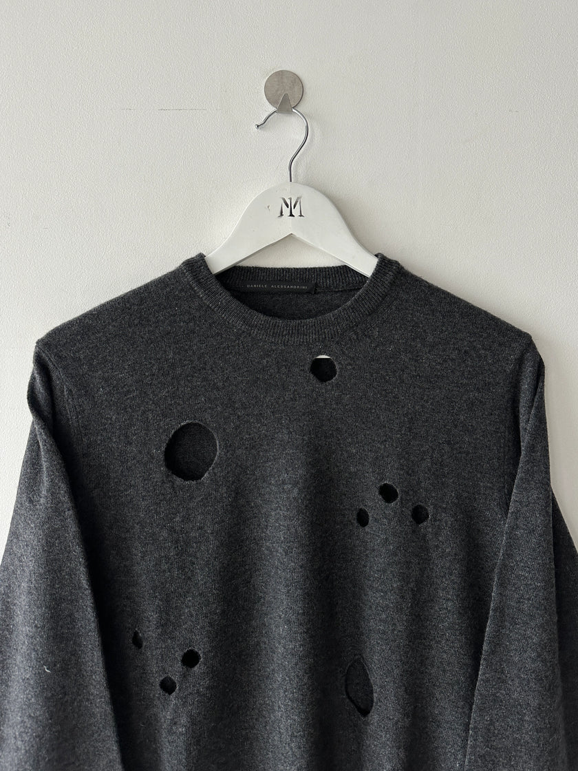 DANIELE ALESSANDRINI - 2000s CREWNECK JUMPER WITH CUT OUTS FRONT