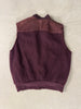 1970s KNITTED GILET WITH SUEDE DETAILS