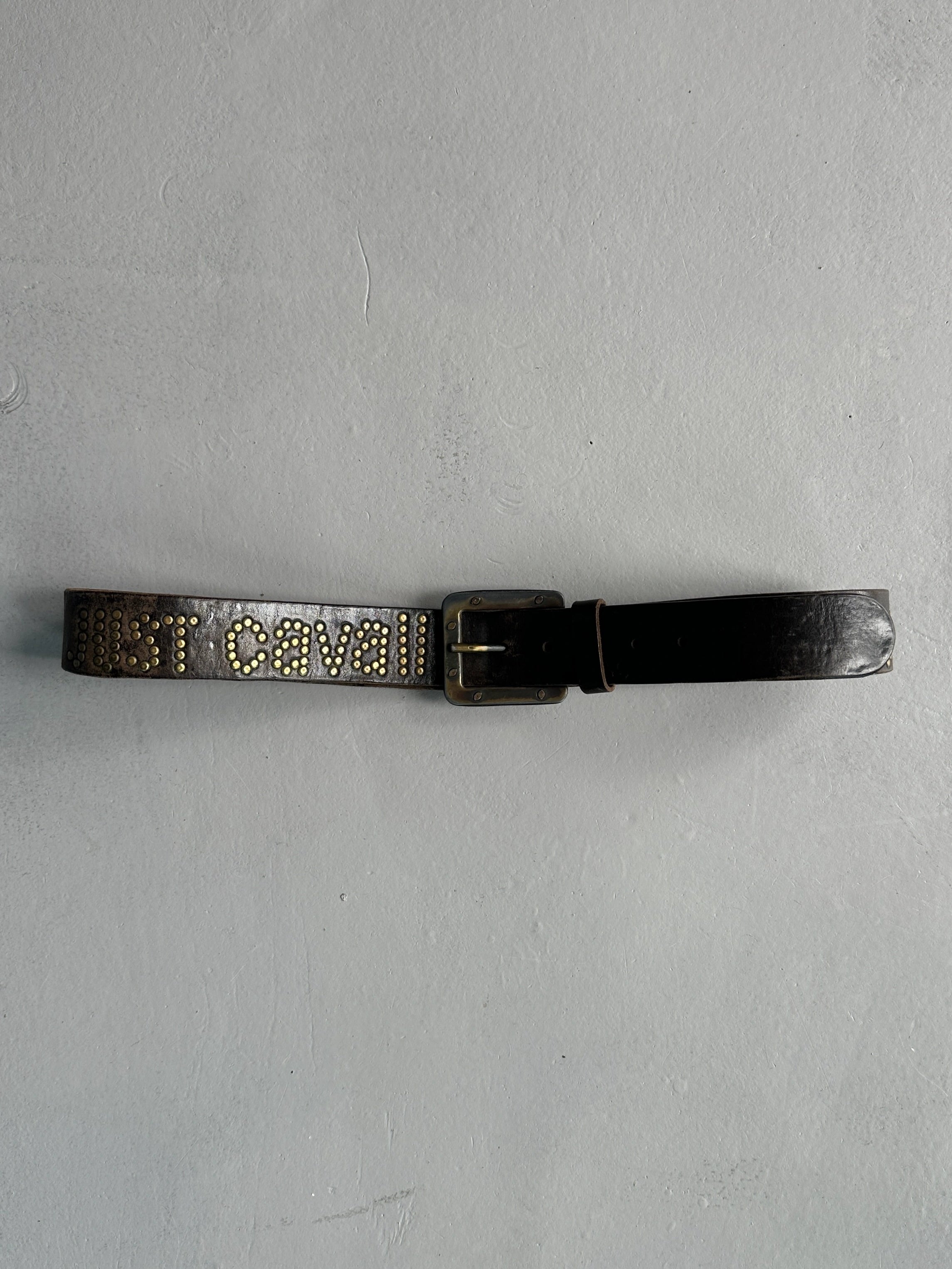 JUST CAVALLI - 2000s DISTRESSED LEATHER BELT