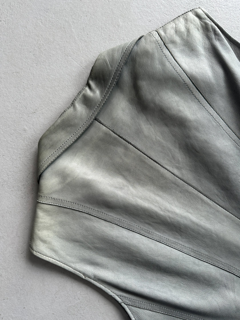COSTUME NATIONAL - 1990s LEATHER VEST GILET
