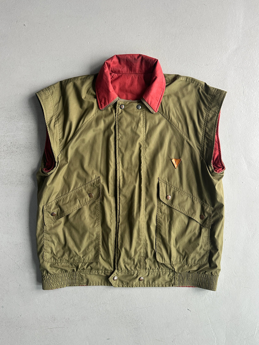 YVES SAINT LAURENT - 1980s 2 IN 1 REVERSIBLE BOMBER JACKET WITH ZIP AT COLLAR